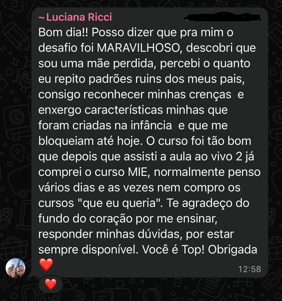 Depoimento de mãe